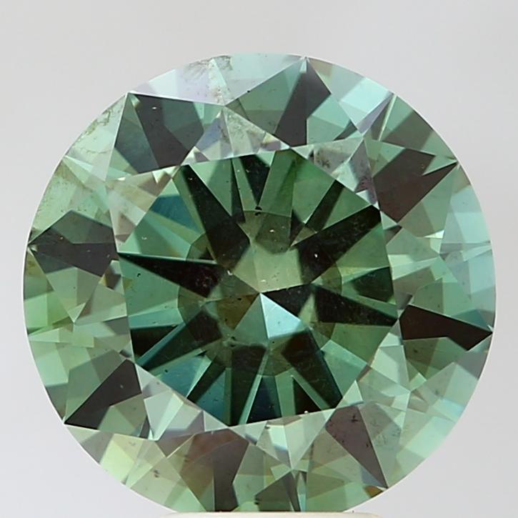 5.97 Ct. Fancy Vivid Green Round Lab Grown Diamond