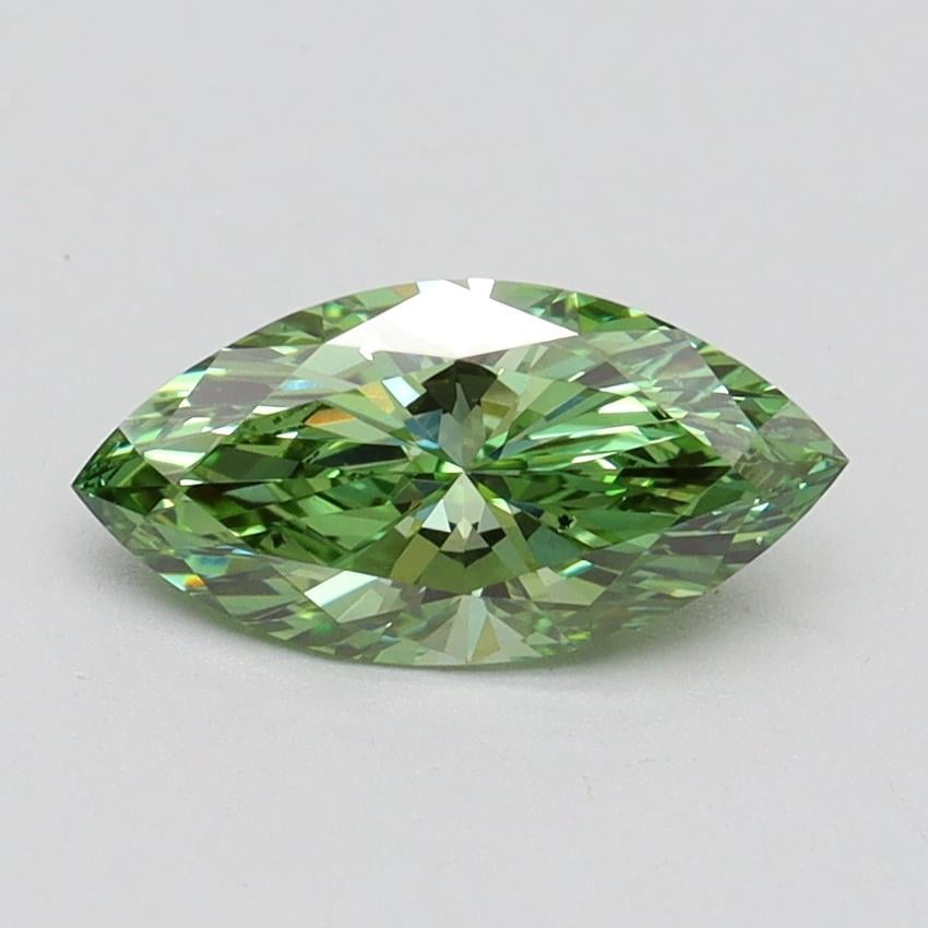 0.90 Ct. Fancy Vivid Green Marquise Lab Grown Diamond