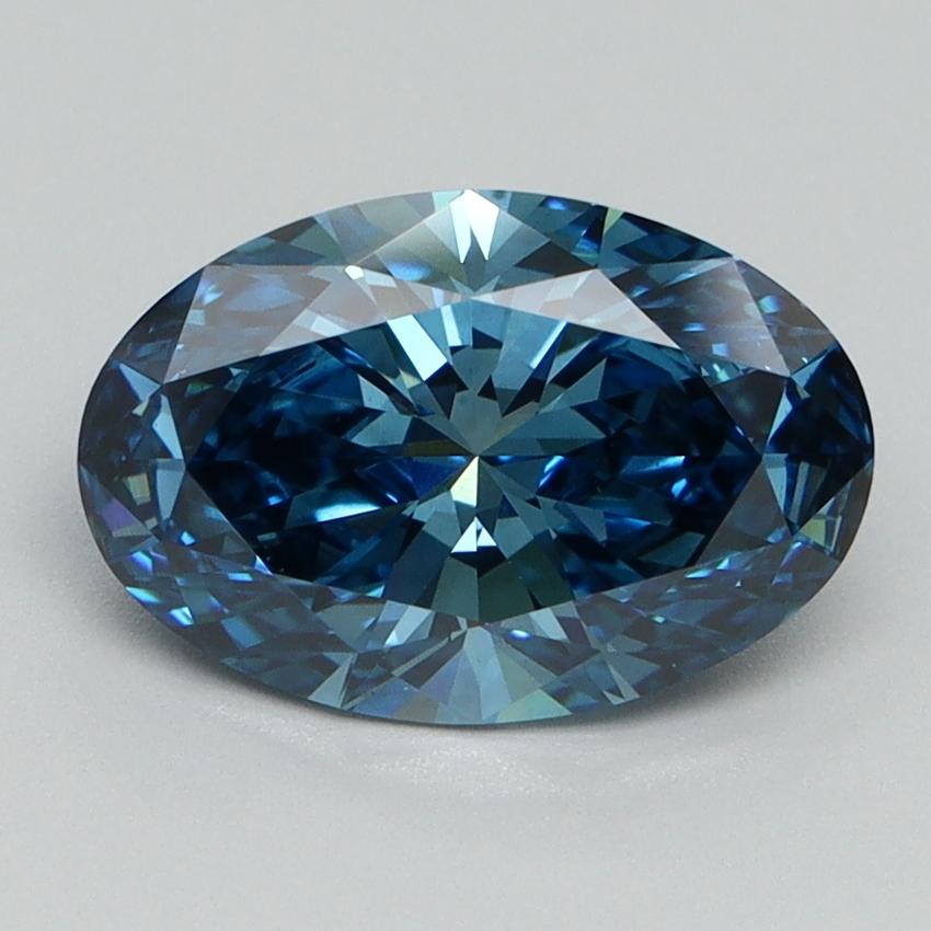 2.00 Ct. Fancy Vivid Blue Oval Lab Grown Diamond