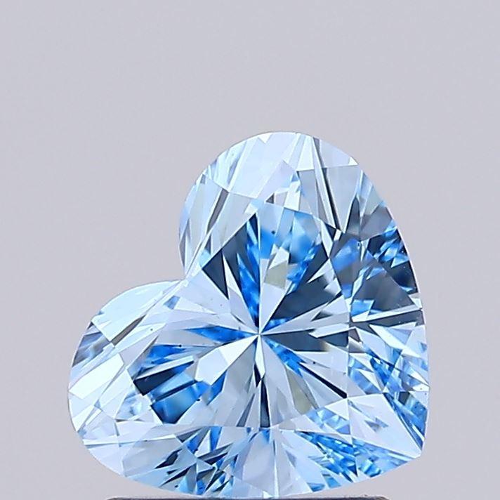 1.35 Ct. Fancy Vivid  Blue Heart Lab Grown Diamond