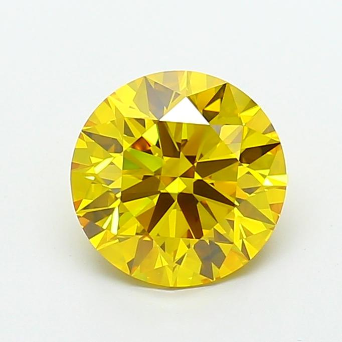 3.55 Ct. Fancy Vivid  Yellow Round Lab Grown Diamond