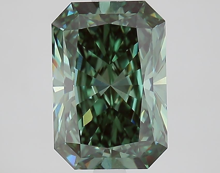 3.01 Ct. Fancy Vivid Green Radiant Lab Grown Diamond