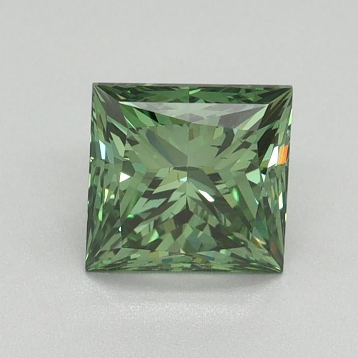 1.10 Ct. Fancy Vivid Green Princess Lab Grown Diamond