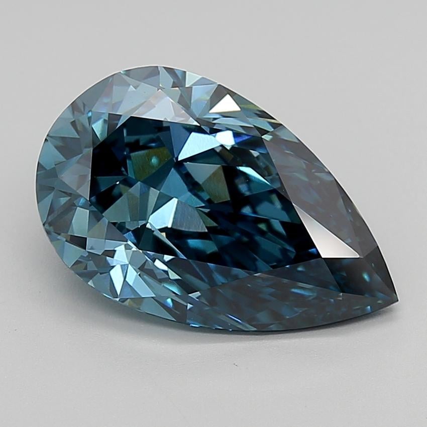 5.23 Ct. Fancy Vivid  Blue Pear Lab Grown Diamond