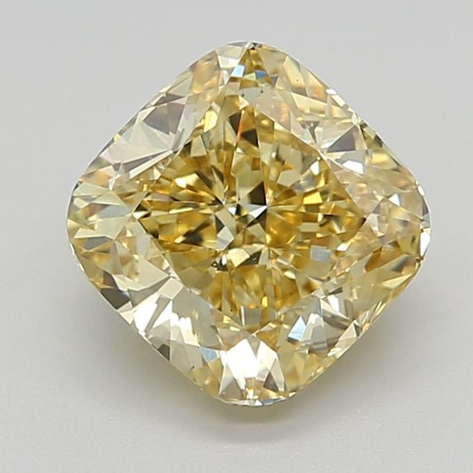 3.50 Ct. Fancy Intense  Yellow Cushion Lab Grown Diamond