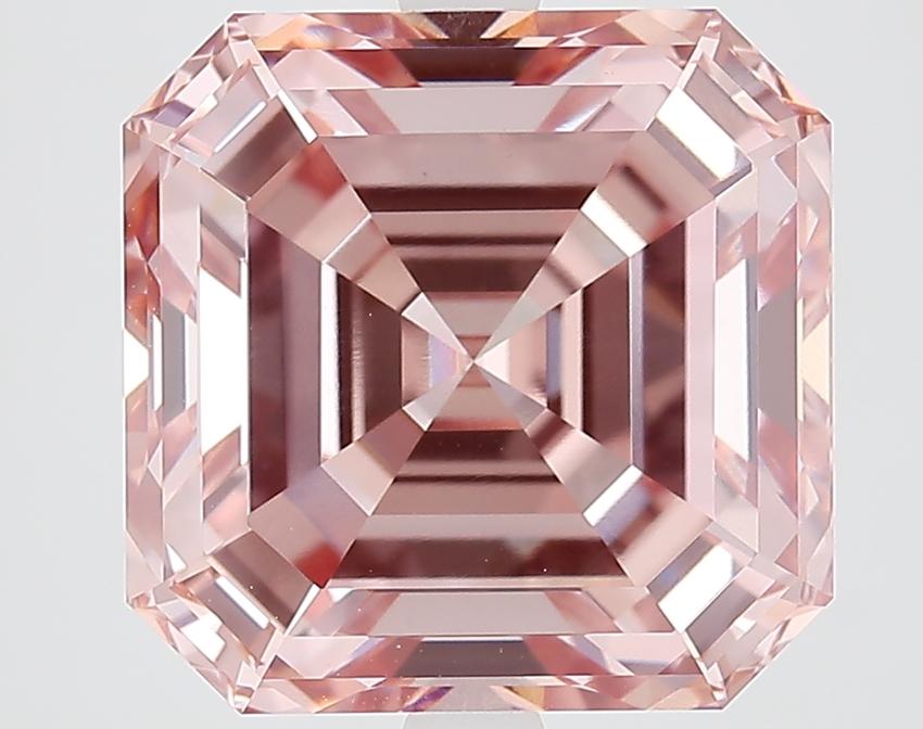 7.09 Ct. Fancy Intense Brownish Pink Asscher Lab Grown Diamond