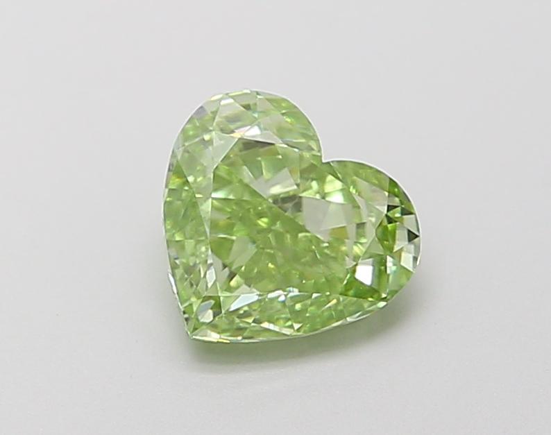 0.82 Ct. Fancy Vivid Green Heart Lab Grown Diamond