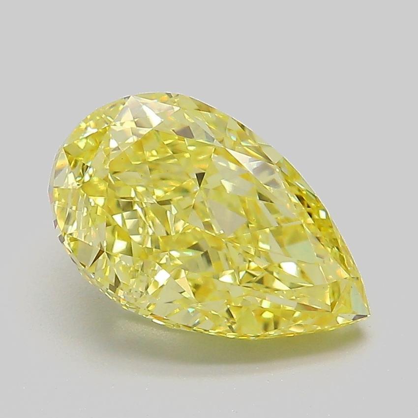 3.15 Ct. Fancy Vivid Yellow Pear Lab Grown Diamond