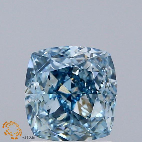 1.51 Ct. Fancy Vivid Blue Cushion Lab Grown Diamond