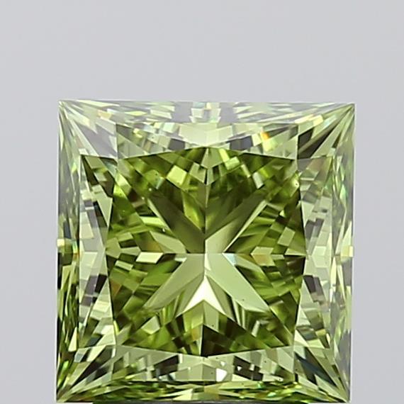 2.69 Ct. Fancy Vivid  Green Princess Lab Grown Diamond