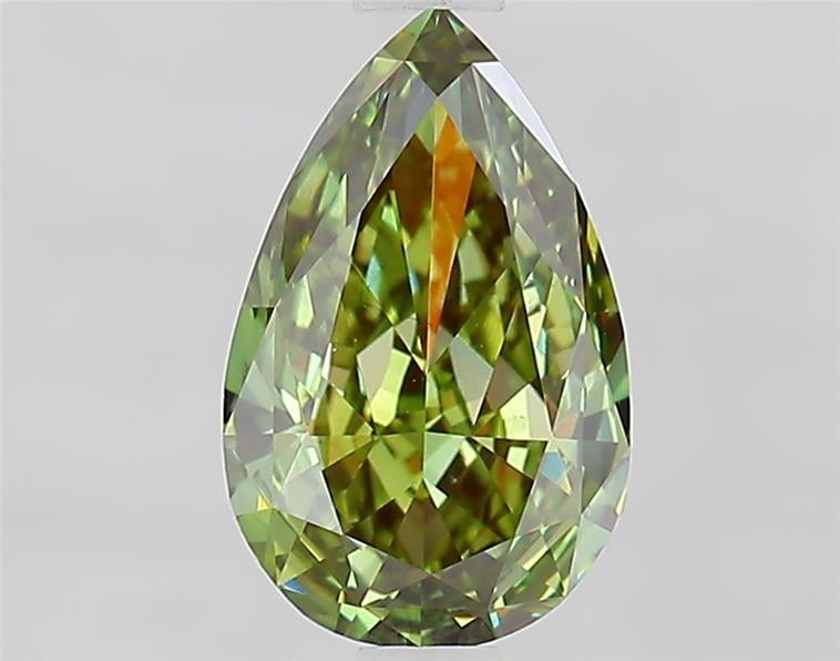 1.57 Ct. Fancy Vivid  Green Pear Lab Grown Diamond