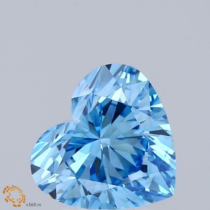 2.02 Ct. Fancy Vivid Blue Heart Lab Grown Diamond