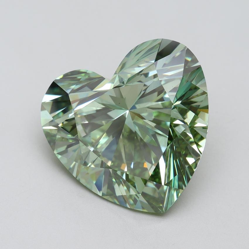 11.06 Ct. Fancy Vivid Green Heart Lab Grown Diamond