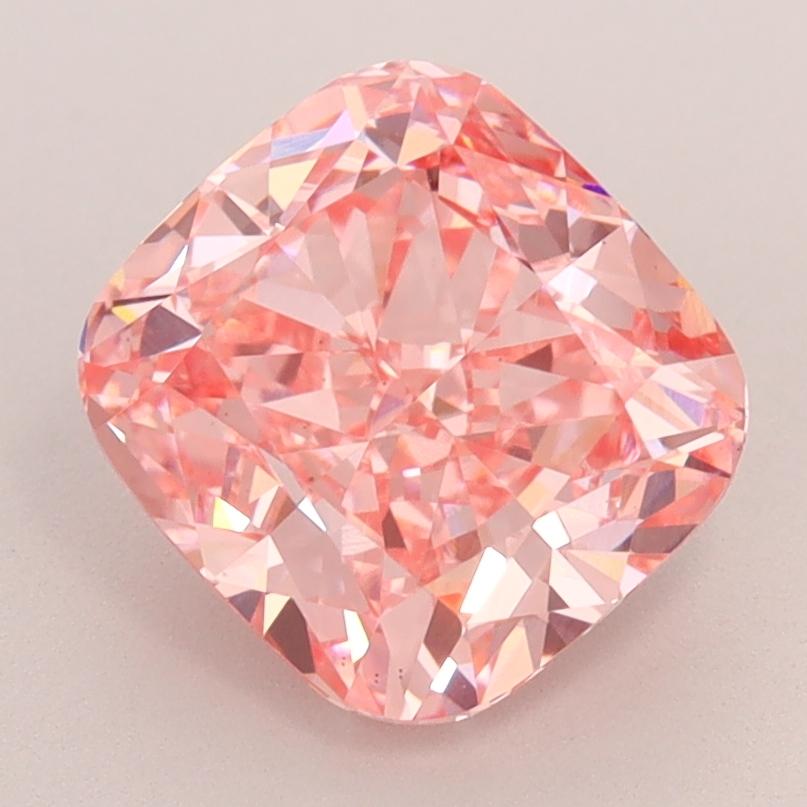 3.08 Ct. Fancy Vivid  Pink Cushion Lab Grown Diamond