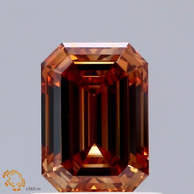 0.74 Ct. Fancy Intense Brownish Orange Emerald Lab Grown Diamond