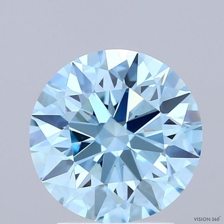 2.51 Ct. Fancy Vivid Blue Round Lab Grown Diamond