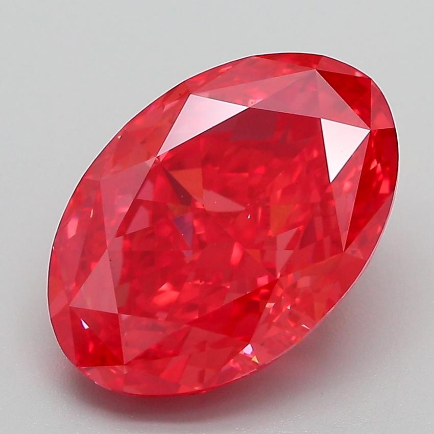 5.60 Ct. Fancy Vivid Red Oval Lab Grown Diamond