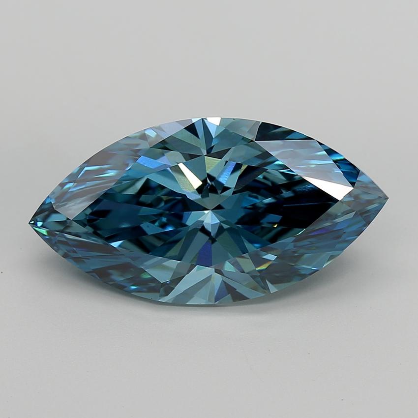 10.02 Ct. Fancy Vivid  Blue Marquise Lab Grown Diamond