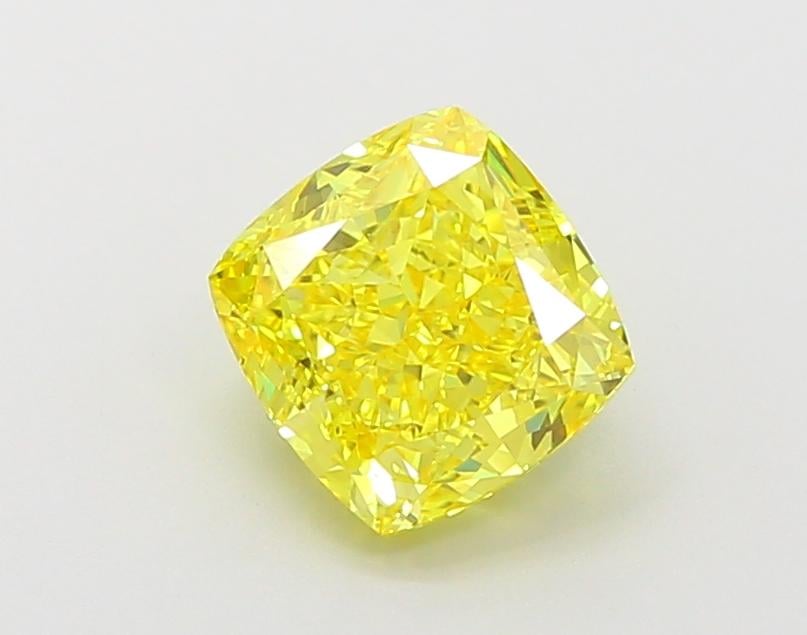 2.00 Ct. Fancy Vivid  Yellow Cushion Lab Grown Diamond