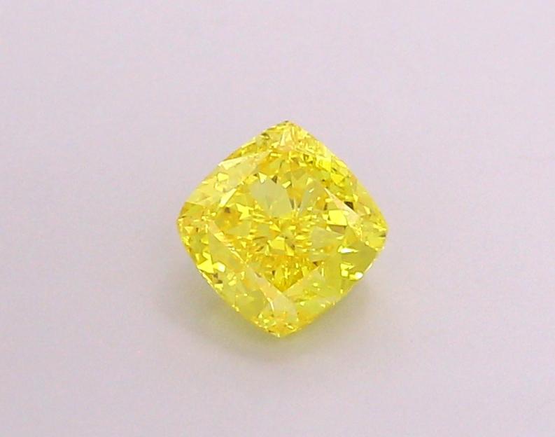 1.00 Ct. Fancy Vivid  Yellow Cushion Lab Grown Diamond
