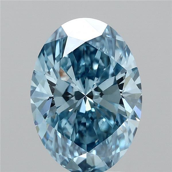 3.57 Ct. Fancy Vivid Blue Oval Lab Grown Diamond