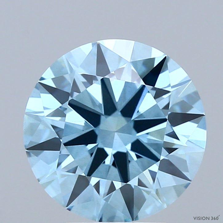 2.88 Ct. Fancy Vivid Blue Round Lab Grown Diamond