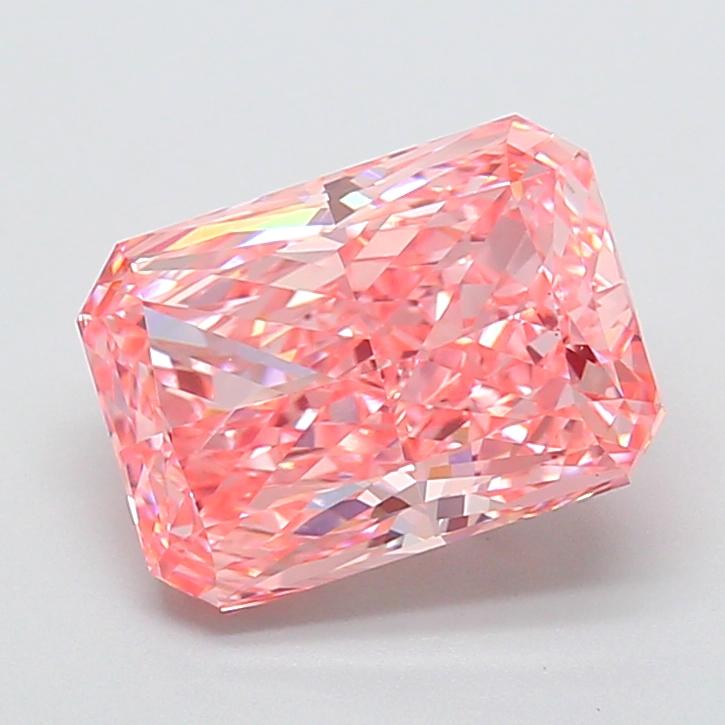 4.03 Ct. Fancy Vivid  Pink Radiant Lab Grown Diamond