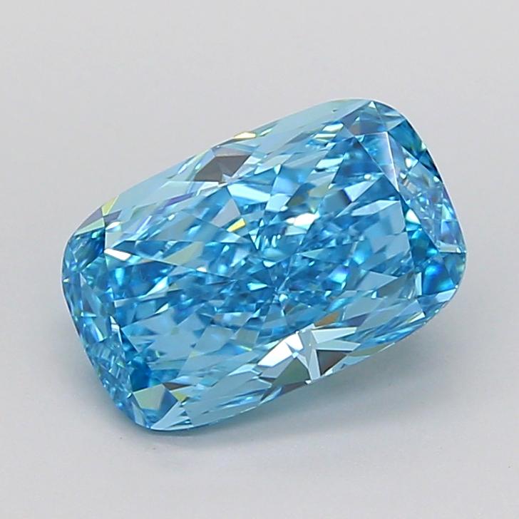 3.11 Ct. Fancy Vivid Blue Cushion Lab Grown Diamond