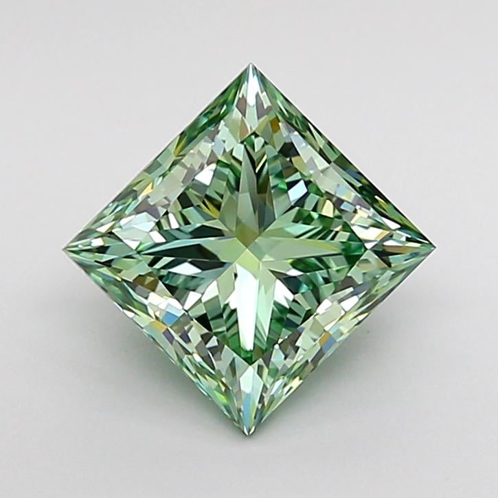 1.73 Ct. Fancy Vivid Green Princess Lab Grown Diamond