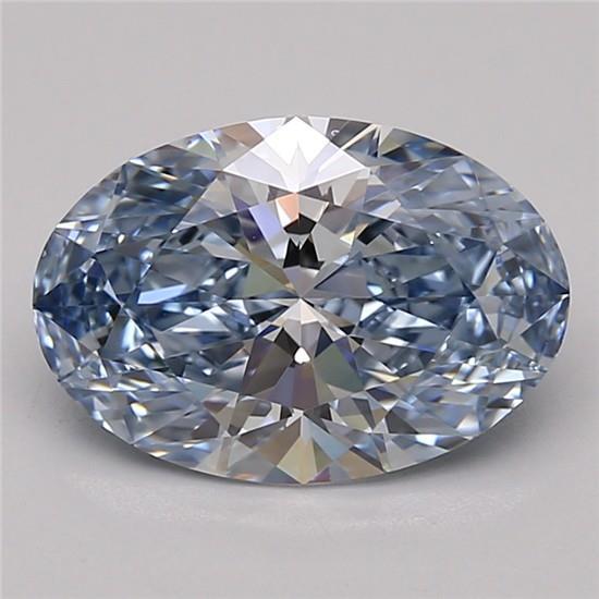 2.45 Ct. Fancy Intense Blue Oval Lab Grown Diamond