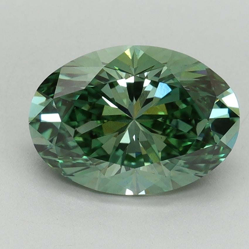 2.10 Ct. Fancy Vivid Pacific Green Oval Lab Grown Diamond
