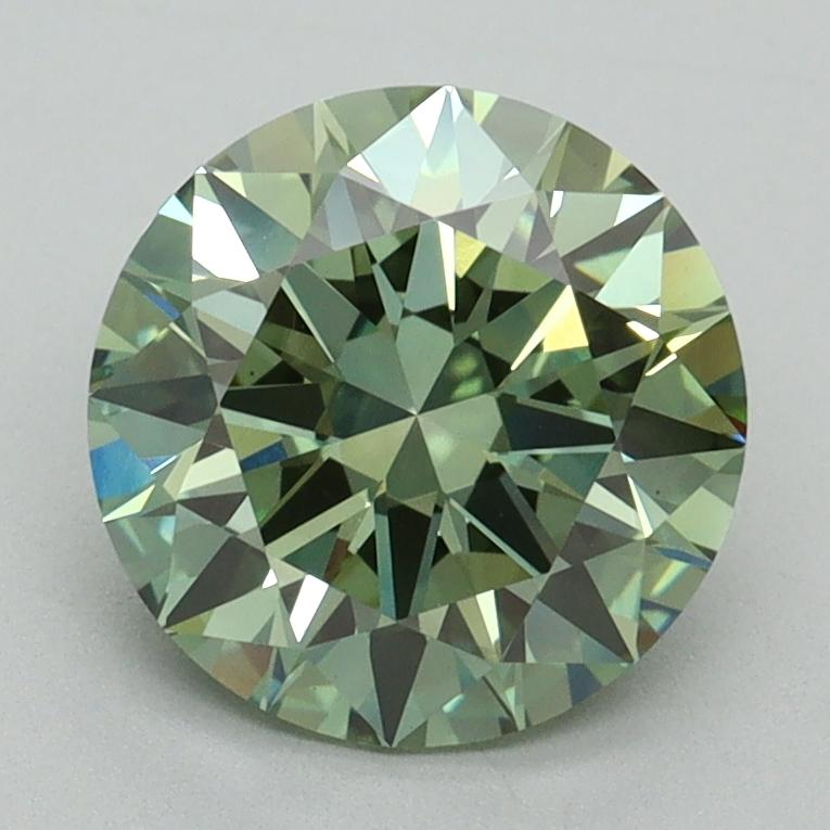 2.02 Ct. Fancy Vivid Green Round Lab Grown Diamond