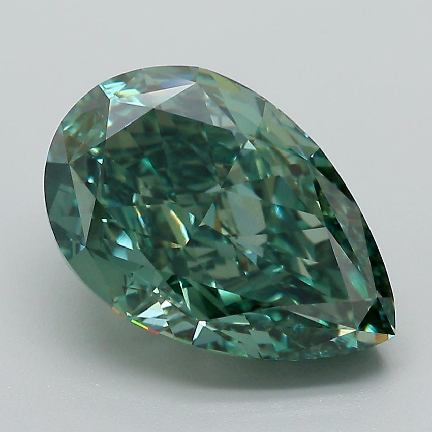 5.27 Ct. Fancy Vivid Green Pear Lab Grown Diamond