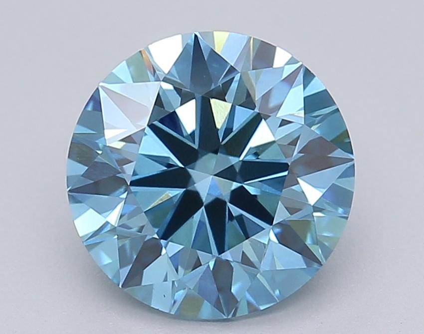 2.03 Ct. Fancy Vivid Blue Round Lab Grown Diamond