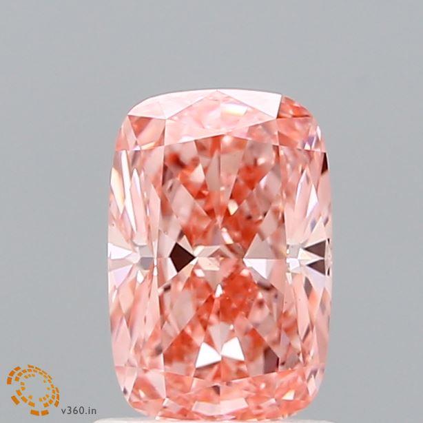 1.15 Ct. Fancy Vivid Pink Cushion Lab Grown Diamond