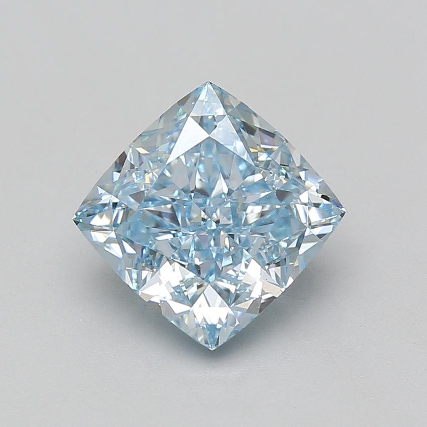 4.06 Ct. Fancy Intense Blue Cushion Lab Grown Diamond
