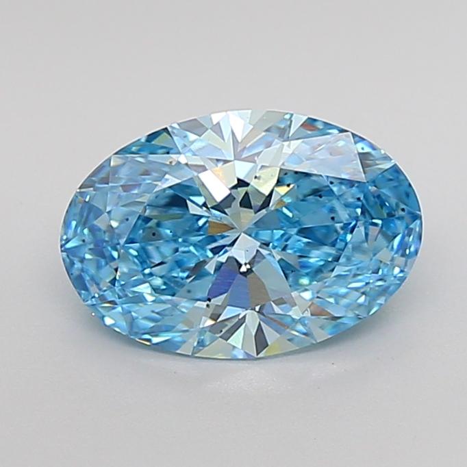 2.81 Ct. Fancy Vivid Blue Oval Lab Grown Diamond