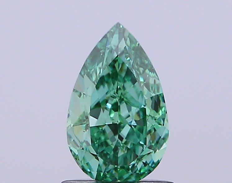 1.08 Ct. Fancy Vivid Green Pear Lab Grown Diamond
