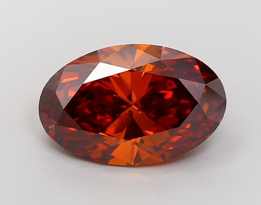 5.43 Ct. Fancy Deep Orange Oval Lab Grown Diamond