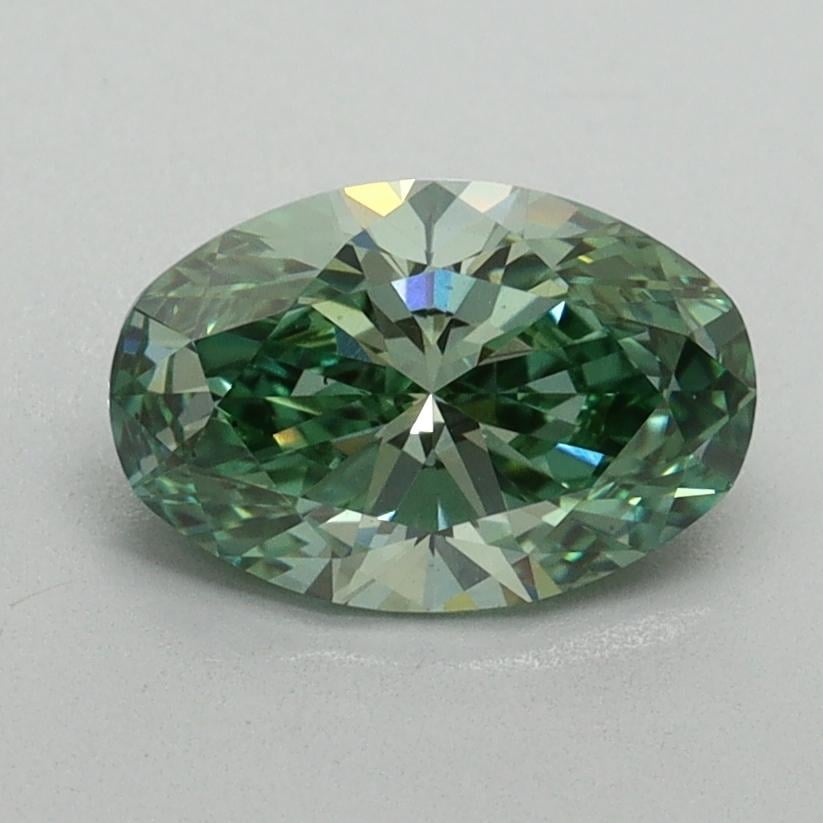 1.15 Ct. Fancy Vivid Green Oval Lab Grown Diamond
