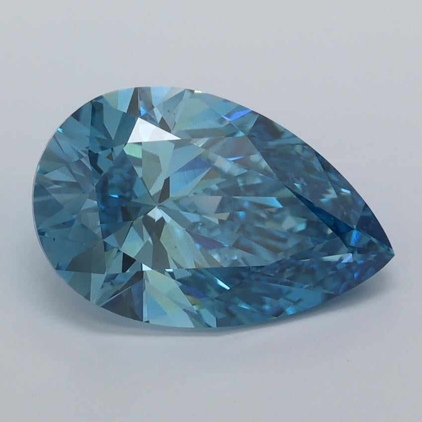 3.95 Ct. Fancy Vivid  Blue Pear Lab Grown Diamond