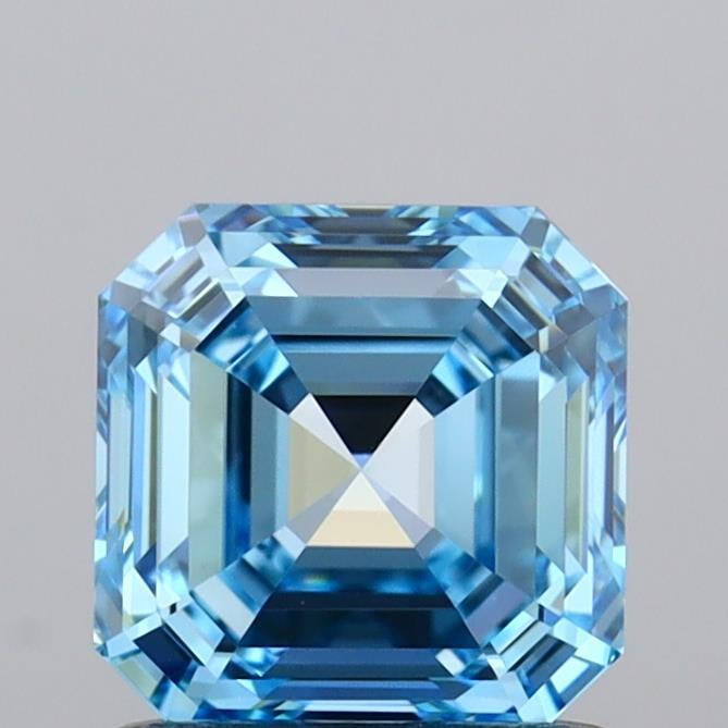 1.07 Ct. Fancy Vivid Blue Asscher Lab Grown Diamond