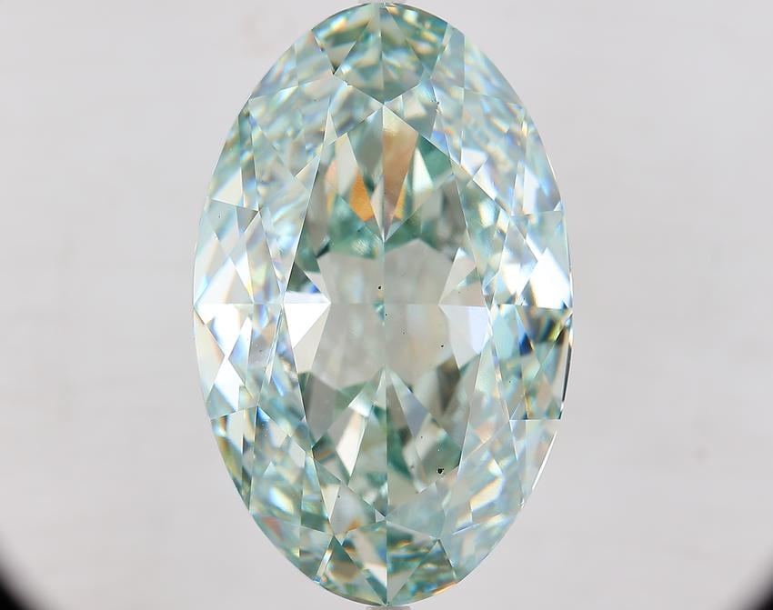 34.04 Ct. Fancy Intense Green Oval Lab Grown Diamond