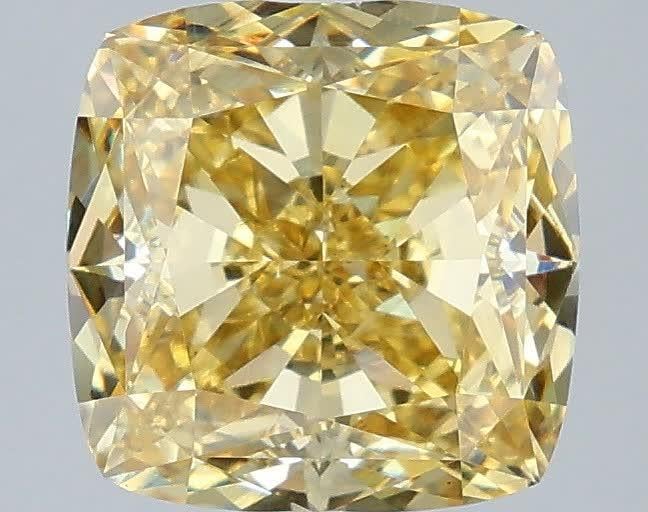 3.08 Ct. Fancy Intense Yellow Cushion Lab Grown Diamond
