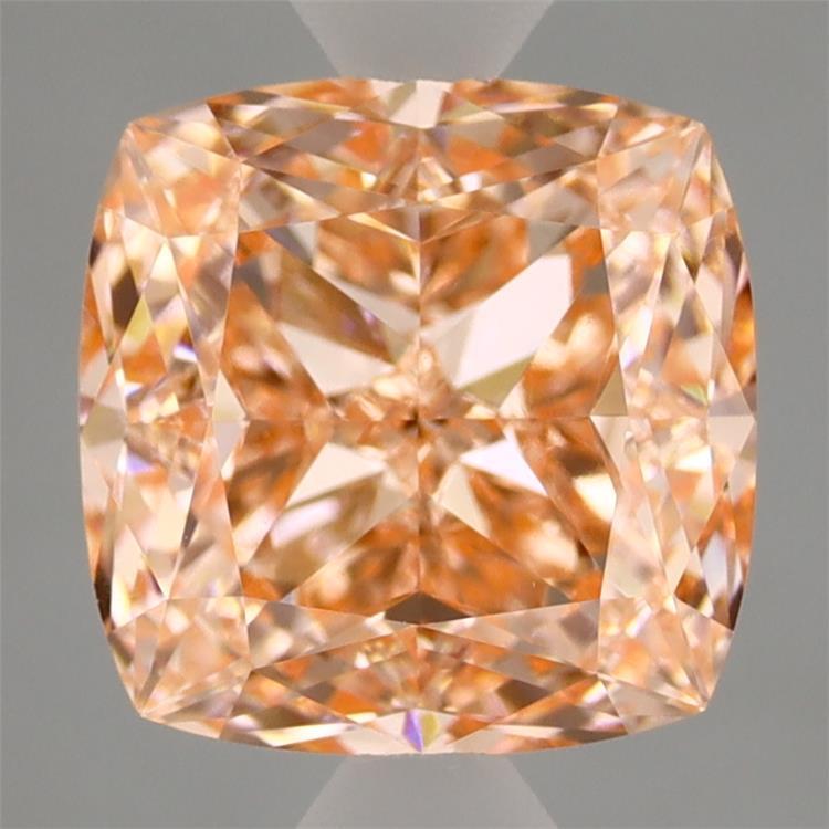 3.04 Ct. Fancy Vivid  Pink Cushion Lab Grown Diamond