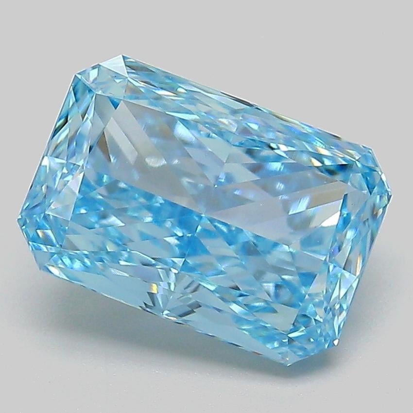 3.06 Ct. Fancy Vivid  Blue Radiant Lab Grown Diamond