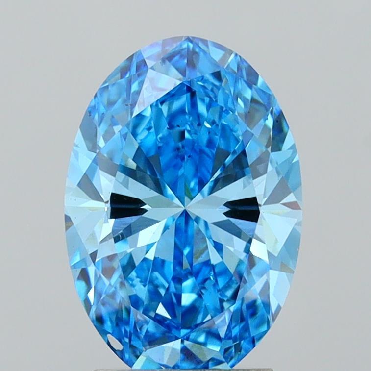 2.80 Ct. Fancy Vivid Blue Oval Lab Grown Diamond