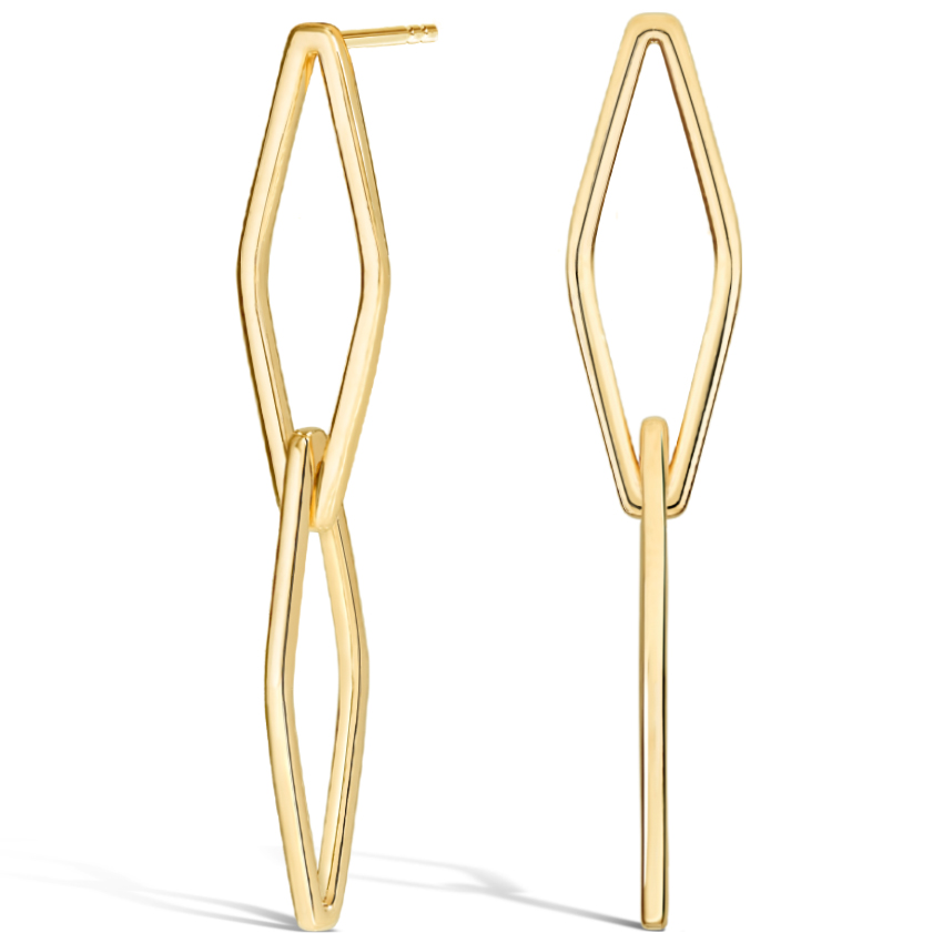 Gold Geometric Link Earrings 