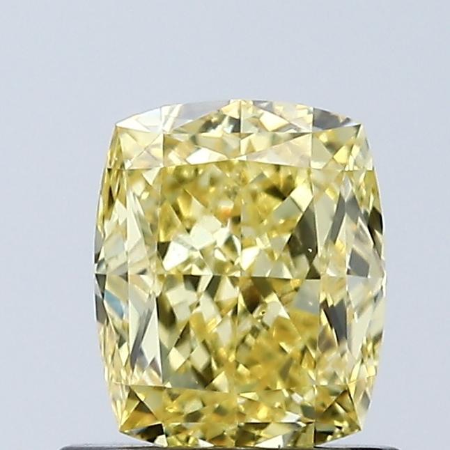 1.02 Ct. Fancy Vivid Yellow Cushion Lab Grown Diamond