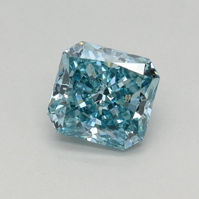 0.37 Ct. Fancy Vivid Green Blue Radiant Lab Grown Diamond